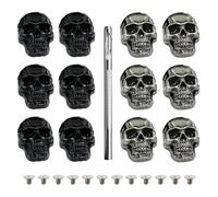 XFSRG Conchos Crâniens en Métal avec Rivets à épingle 12pcs Crâne Rivets Boutons Décoration Halloween pour Sac à Main Vêtements Chaussures Décor (B)