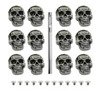 XFSRG Conchos Crâniens en Métal avec Rivets à épingle 12pcs Crâne Rivets Boutons Décoration Halloween pour Sac à Main Vêtements Chaussures Décor (A)