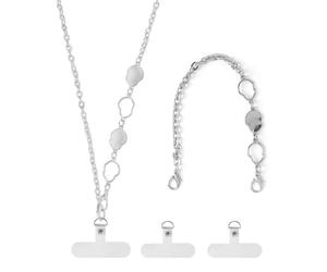 XFSRG Cordon Telephone Portable Bijoux Doré Élégant Dragonne Téléphone Portable en Chaîne Métallique Lanière Téléphone Portable pour Femmes Accessoire Chic et Pratique (Argent)