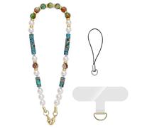 XFSRG Cordon Téléphone Portable Perles Élégantes et Colorées pour Femmes Bijoux de Téléphone Mode Accessoires Téléphone pour Toutes Occasions (Vert)