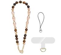 XFSRG Cordon Téléphone Portable Perles Élégantes et Colorées pour Femmes Bijoux de Téléphone Mode Accessoires Téléphone pour Toutes Occasions (Café)