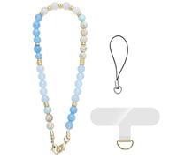 XFSRG Cordon Téléphone Portable Perles Élégantes et Colorées pour Femmes Bijoux de Téléphone Mode Accessoires Téléphone pour Toutes Occasions (Bleu)