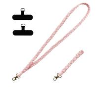 XFSRG Cordon Téléphone Portable Rose Élégant Lanière Téléphone Portable en Tissu Tressé Bijoux de Téléphone Pratique et Chic Accessoires Téléphone pour Femmes et Adolescents (Rose)