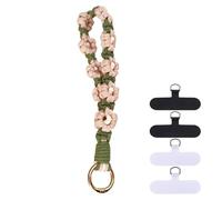 XFSRG Cordon Téléphone Portable Tressé Fleur Daisy Lanière Téléphone Fleur Rose Accessoires Bohème Chic Bijoux pour Femmes Filles Décoration Élégante Pratique
