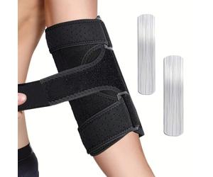XFSRG Coudiere Tendinite Attelle de Stabilisateur Coude Fixe Réglable Respirant Protege Coude Adapté Bras Gauche et Droit pour Femmes Hommes(Noir)