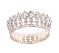 XFSRG Couronne Princesse Cristal Diadème Femme Diadème de Mariée Élégant et Brillant pour Soirée Bal et Anniversaire (Champagner)