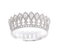 XFSRG Couronne Princesse Cristal Diadème Femme Diadème de Mariée Élégant et Brillant pour Soirée Bal et Anniversaire (Silber)