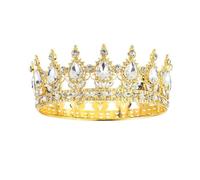 XFSRG Couronne Princesse Cristal Élégante Diadème Femme Mariage Accessoire de Cheveux pour Cérémonies et Événements Spéciaux (Gold)