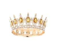 XFSRG Couronne Princesse Cristal Élégante Diadème Femme Mariage Accessoire de Cheveux pour Cérémonies et Événements Spéciaux (Champagner-Gold)