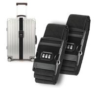 XFSRG Courroie pour Bagages De Voyage avec Verrouillage À Combinaison Sangle De Protection Valise Polypropylène Noir Accessoire Idéal pour Valise 32 Pouces(Noir)