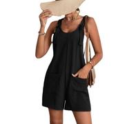 XFSRG Courte Combinaison Femme Élégance Combinaison Short Ete Jumpsuit Une Confort Combinaison Bodycon Bodysuit Style Court Lâche Pantalons à Bretelles Et Poche Hauts（M）