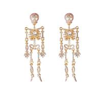 XFSRG Crâne Halloween Boucles d'Oreilles Femme Strass Brillants Boucle d'Oreille Accessoires Rétro Personnalisés pour Halloween Fêtes Photos de Rue