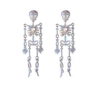 XFSRG Crâne Halloween Boucles d'Oreilles Femme Strass Brillants Boucle d'Oreille Accessoires Rétro Personnalisés pour Halloween Fêtes Photos de Rue