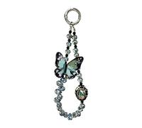 XFSRG Cuerda para Movil Colgante de Teléfono Pequeño y Creativo Mariposa con Cuentas de Cristal Brillante Colgante Móvil con Diseño de Moda(Bleu)