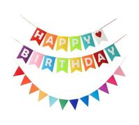 XFSRG Decoration Anniversaire 2 PCS Happy Birthday Bannière Baptême Pailleté Papier Bunting Banner Décorations de Fête Cadeaux d'Anniversaires Party