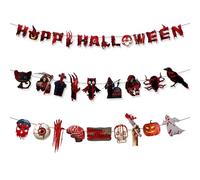 XFSRG Décoration Halloween Spooky Intérieur Guirlande Couteaux Ensanglantés pour Maison Fête et Jardin Lettres en Papier pour Maison Hantée (Multicolore-3)