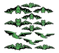 XFSRG Décorations d'halloween,Set de 12 Chauves-Souris Fluorescentes Halloween Décoration Effrayantes pour Maison, Terrasse et Plafond Durable, Pratique à Suspendre