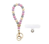 XFSRG Dragonne Téléphone Portable Perles Chaîne Poignet Lanière Courte Chaîne de Portable Sangle de Perlée Bracelet Téléphone avec Perles (B)