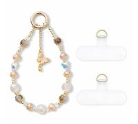 XFSRG Dragonne Telephone Portable Perles Multicolores CourtesBohème Anti Perte Universel Pendentif avec 2 Patchs pour Tous les Smartphones(Rose)