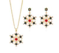 XFSRG Ensemble Bijoux Femme Noël Flocon de Neige Boucles Oreilles Collier Décorations Festives Élégantes pour Fête de Noël Mariage (Style 1)