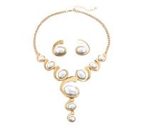 XFSRG Ensemble Collier et Boucles d’Oreilles Femme Réglable Empilable Hypoallergénique Résistant au ternissement pour Soirées Fêtes Tenues Remarquables