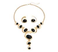 XFSRG Ensemble Collier et Boucles d’Oreilles Femme Réglable Empilable Hypoallergénique Résistant au ternissement pour Soirées Fêtes Tenues Remarquables