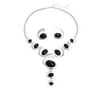 XFSRG Ensemble Collier et Boucles d’Oreilles Femme Réglable Empilable Hypoallergénique Résistant au ternissement pour Soirées Fêtes Tenues Remarquables