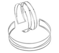 XFSRG Ensemble Collier Ras Du Cou Bracelet Manchette Géométrique Minimaliste Bijoux Femme Accessoires Métalliques Élégants