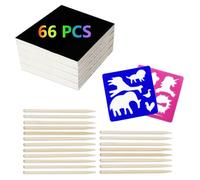 XFSRG Ensemble de 88 Pièces Scratch Art Garçon Fille Scratch Couleurs Vives Grattare Sûrs et Écologiques Idéal pour la Peinture à la Main Cadeau pour Enfants