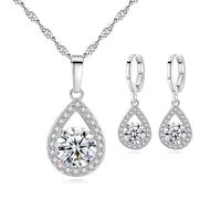 XFSRG Ensemble de bijoux fantaisie collier et boucles d'oreilles en pour femmes mariage