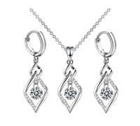 XFSRG Ensemble de Bijoux pour Femme Parure Bijoux Fantaisie Collier et Boucles d'Oreilles en Bijoux Mariage Élégants pour Toutes Occasions