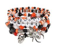 XFSRG Ensemble de Bracelets à Perles Multicouches Halloween Bracelet Élastique avec Breloques Araignée Bijoux Gothiques pour Femme