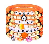 XFSRG Ensemble de Bracelets à Perles Multicouches Halloween Bracelet Élastique avec Breloques Crâne Bijoux Gothiques pour Femme(Multicolore-2)