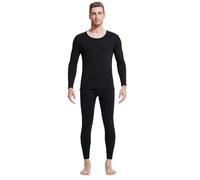XFSRG Ensemble de sous-Vêtements Thermiques pour Hommes sous-Vêtements de Ski sous-Vêtements Chauds Doux et Fonctionnels sous-Vêtements Thermiques Respirants pour Hommes (Noir 3XL)