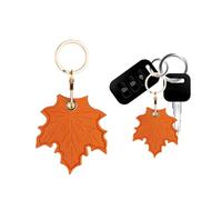 XFSRG Étui AirTag Feuille Verte en Cuir PU Accessoire AirTag Original et Fantaisie pour Sac ou Porte-clés Design Élégant et Pratique (Feuille d'érable)