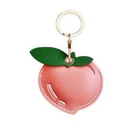 XFSRG Étui AirTag Fruit Créatif Housse AirTag avec Pendentif Accessoire Sac Fantaisie en Cuir Synthétique pour Femmes et Enfants (pêche)