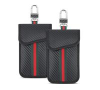 XFSRG Étui Anti-RFID pour Clé de Voiture en Fibre de Carbone, Lot de 2 Pochettes de Protection, Accessoire pour Hommes