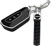 XFSRG Étui Protection Télécommande Voiture Premium Coque Rigide Brillante Porteclés Tressé Mousqueton Métal Automobile Accessoire