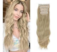 XFSRG Extension Cheveux à Clips Ondulée Longue Postiche Extensions de Clips à Clip Cheveux Clip in Hair Extension pour Volume et Longueur Naturelle