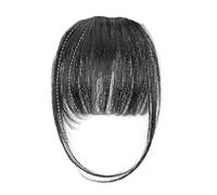 XFSRG Extensions à Clips Frange Naturelle Blonde Extension de Cheveux Synthétiques pour Toutes Occasions (Noir naturel)