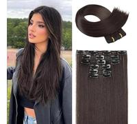 XFSRG Extensions de cheveux à clip, lisses, aspect naturel, pour épaissir les cheveux