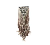 XFSRG Extensions de Cheveux Ondulés à Clips Extension à Clip Clip in Extension de Cheveux Postiche Long Volumateur Naturel pour Femmes Usage Quotidien Fête Mariage (Dégradé De Couleur)