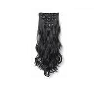 XFSRG Extensions de Cheveux Ondulés à Clips Extension à Clip Clip in Extension de Cheveux Postiche Long Volumateur Naturel pour Femmes Usage Quotidien Fête Mariage (Noir)