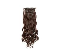 XFSRG Extensions de Cheveux Ondulés à Clips Extension à Clip Clip in Extension de Cheveux Postiche Long Volumateur Naturel pour Femmes Usage Quotidien Fête Mariage (Brun Foncé)