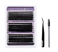 XFSRG Faux Cils Individuel Naturel Extension Cils Extension de Cils Professionnel Bande Transparente Cluster Lashes Individual Eyelashes