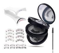 XFSRG Faux Cils Kit Faux Cils Magnetique Naturel Réutilisables Avec Brosse à Cils Avec Applicateur Facile à Mettre et à Enlever Sans Colle(Noir)