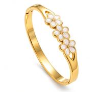 XFSRG Fleur Bracelet Femme 18K Élégant Manchette Vintage Bracelet à Fleurs | Bijoux Poignet Mode pour Anniversaire Mariage Fête