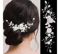 XFSRG Fleurs de Mariage Cheveux Vigne Mariée Perle Headpieces Bijoux de Cheveux Mariage Perle pour Femmes et Filles