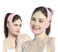 XFSRG Gaine Double Menton Rose Élégante Masque V Line en Caoutchouc Chloroprène Pour Soins de la Peau(Rose)