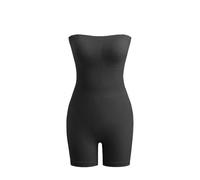 XFSRG Gaine Ventre Plat Femme Invisible Bodysuit Minceur Shapewear Sans Couture avec Bretelles Ajustables Combinaison Amincissante Sculptante (Noir L)
